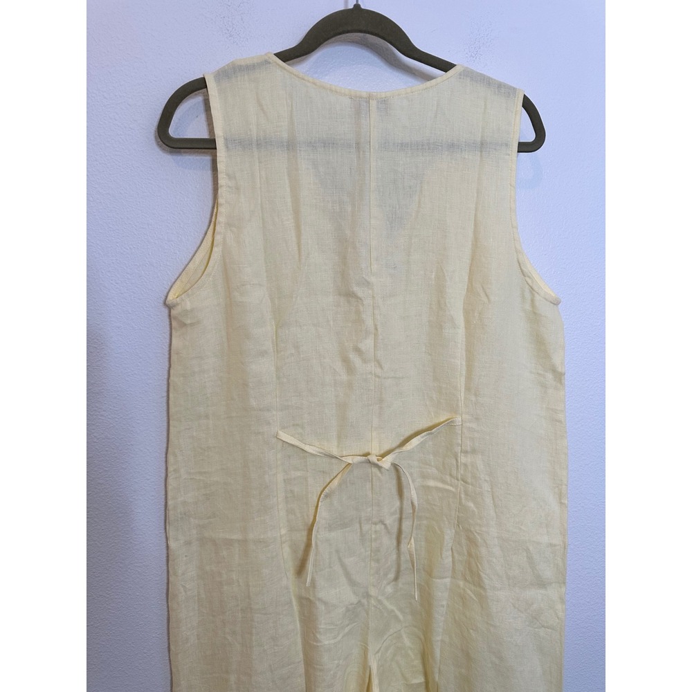 NOMAD The Label French Linen Sleeveless Jumpsuit Size M Pale Yellow Beachy NEW‎ - Picture 5 of 12